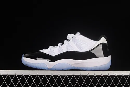 All categories Air Jordan Jordan series basketball shoes Air Jordan 11 F version Air Jordan 11 Low "Concord" AJ11 Kang buckle white black genuine carbon low-top basketball shoes 528895-153
